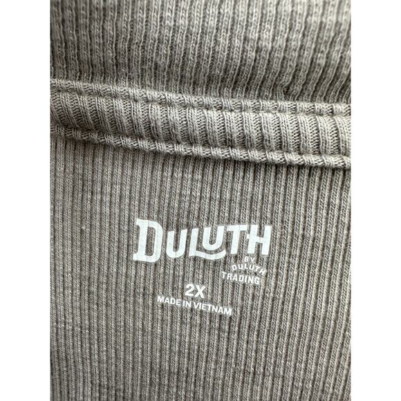 Duluth Trading Co Shirt Women 2X Grey V-Neck Short Sleeve Cotton Blend Thermal - Picture 5 of 8